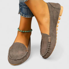 Lillian | Gummisohle Flexibel Ballerinas in Grau