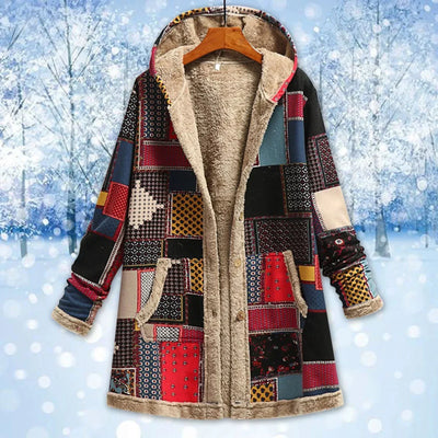 Warme Fleece Jacke für Damen | mit Kapuze