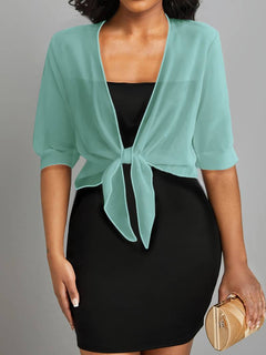 Skyla - Elegante Bluse mit offener Vorderseite für Damen in Smaragd