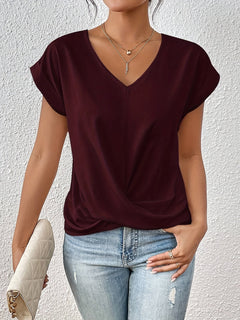 Rutley - Crew neck T-shirt in Bordeaux