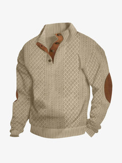 Moritz | Herren Casual Zopfmuster Regular Fit Pullover in Beige