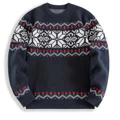 Liam | Vintage Icelandic Sweater in Navy Blue