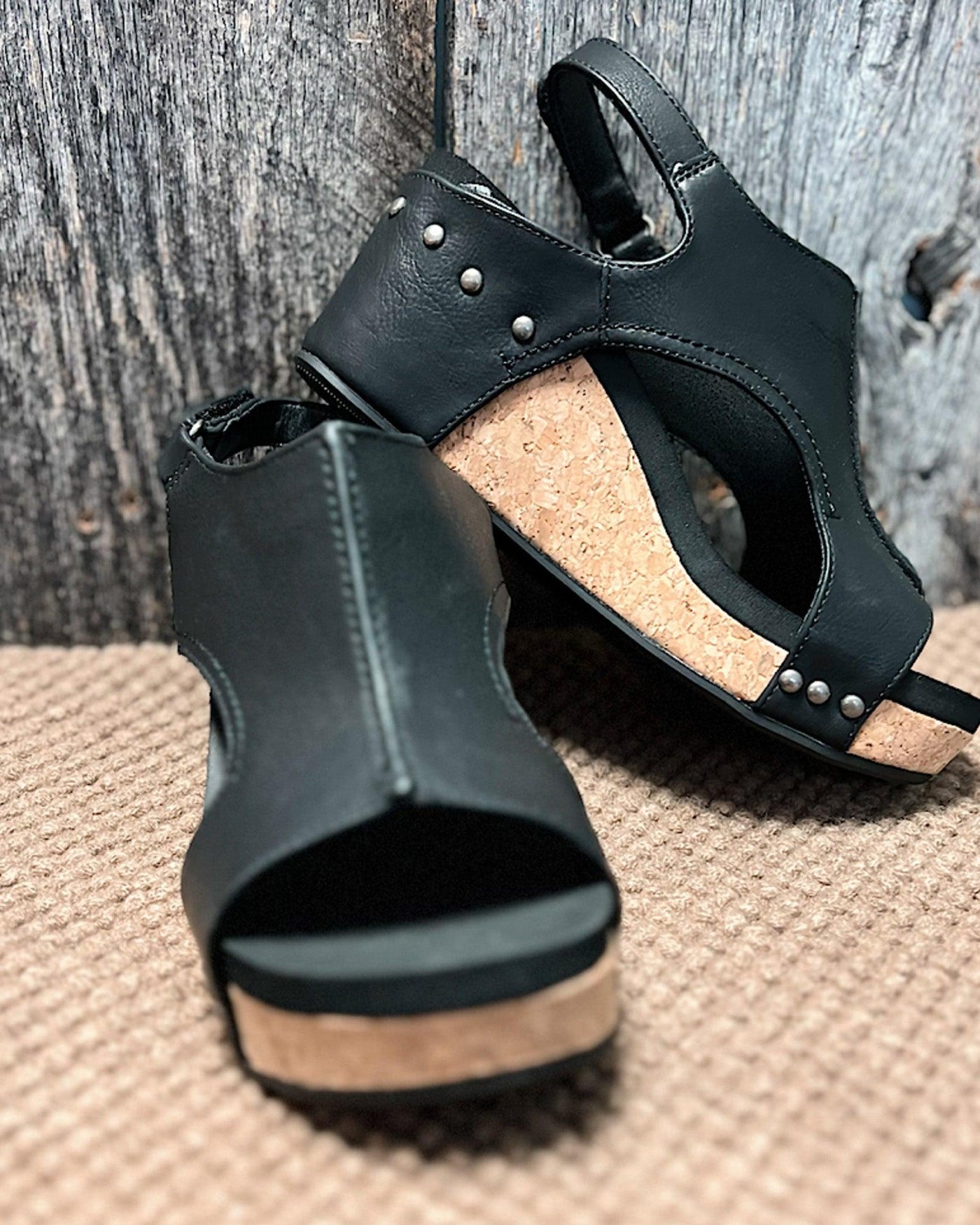 Keilabsatz Ledersandale für Damen