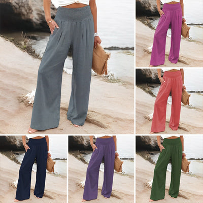 Elastischem Leinenhose für Damen