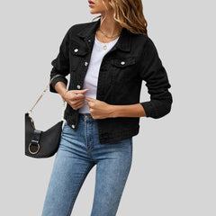 Lea | Damen Lässiger Herbst Mantel in Schwarz