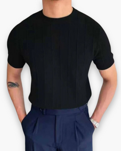 Herren Elegantes Slim Fit T-Shirt | Stilvoll und Modern in Schwarz