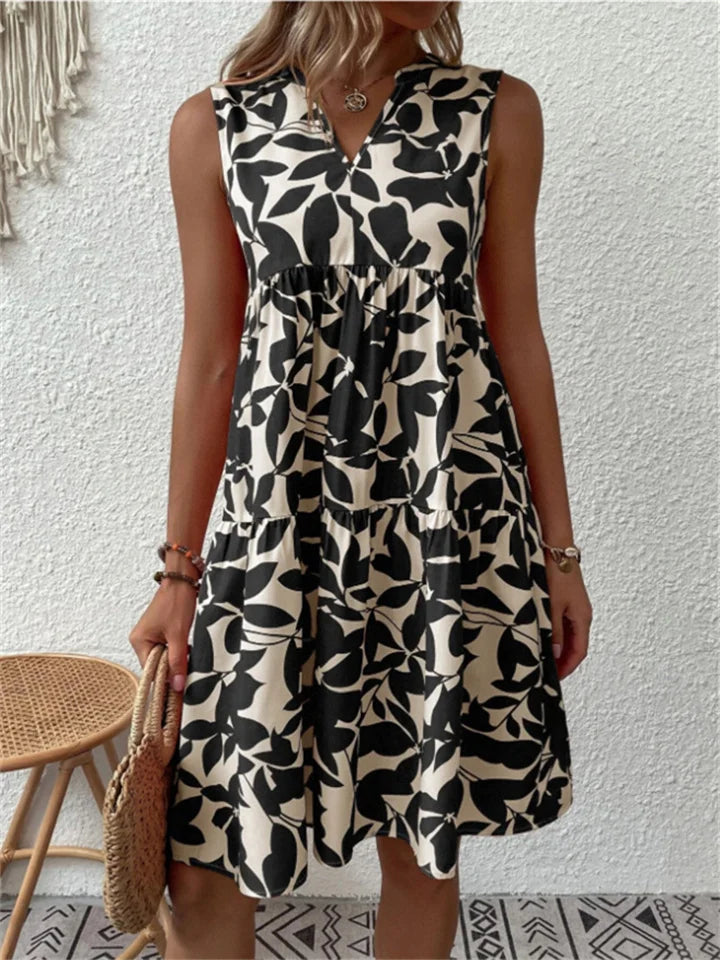 Sorene | Elegantes Fließendes Kleid mit Blumenmuster