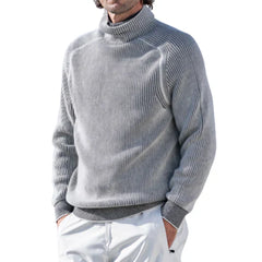 Leon - Elite Elegance Rollkragenpullover in Grau