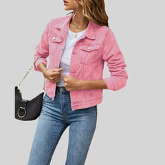 Lea | Damen Lässiger Herbst Mantel in Rosa