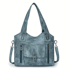 Franky | Vintage-Schultertasche in Blau