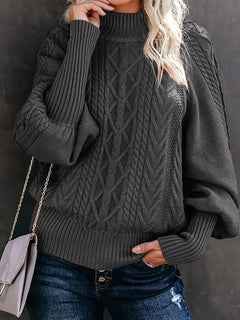 Tinsley – Lässiger Langarm Strickpullover in Grau