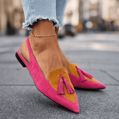 Belvara - Hochwertige Slingback-Ballerinas in Pink und Senfgelb
