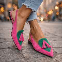 Belvara - Hochwertige Slingback-Ballerinas in Pink und Grün