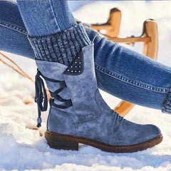 Stella | Gepolstert Runde Spitze Stiefel in Blau