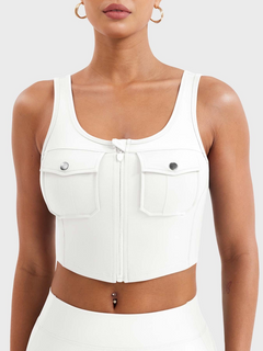 Vexoro | Atmungsaktives Tanktop Damen für Sommer Fitness in Weiß