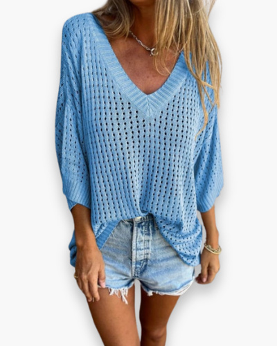 Damen Elegantes Freizeit Top | V-Ausschnitt Tops Damen