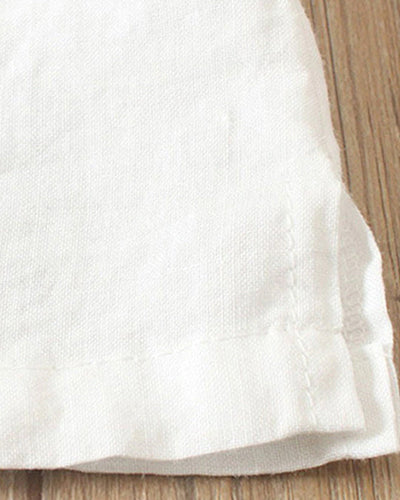 Zayla - Unifarbenes Kurzarm-Bluse mit Rundhalsausschnitt