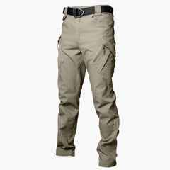 Herren Cargohose mit Stretchbund und Cargo-Taschen für Sommer in Khaki