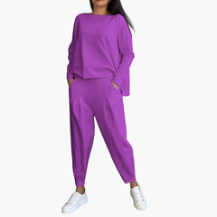 Stilvolles und gemütliches Zweiteiler-Set für Damen in Lila