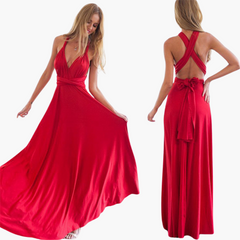 Abendkleid mit V-Ausschnitt - Damen Stil für Gala-Nächte in Rot