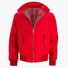Rippbündchen Harrington Jacke für Herren in Rot