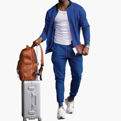 Herren Freizeitanzug mit Reißverschlussjacke und Jogginghose in Blau