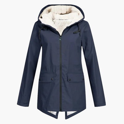 Wasserabweisender Trenchcoat mit Kapuze für Damen