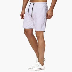 Herren Badeshorts Sommer mit Kordelzug und schnelltrocknendem Stoff in Weiß