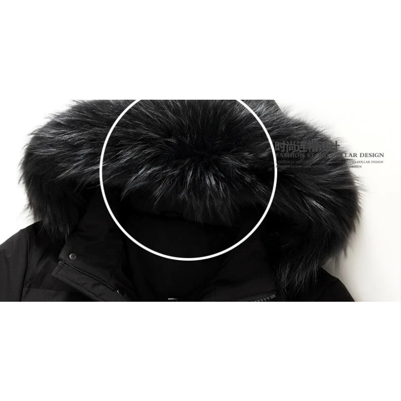 Winterjacke mit Fellimitat-Kapuze für Männer