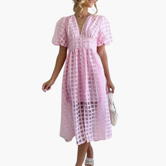Elegantes Midikleid für Damen - Sommerliches Chic-Kleid in Babyrosa
