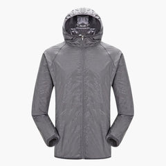 Trenchcoat mit Kapuze für Unisex in Hellgrau