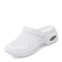 Henrike - Damen Slip-On Sneaker mit Mesh und Riemen in Weiß