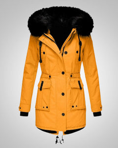 Elena | Damen Gefütterte Winter Parka Jacke in Gold