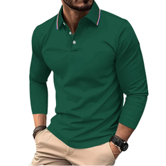 Rafael | Premium Polo Herren stilvoll mit kontrastierendem Kragen in Grün