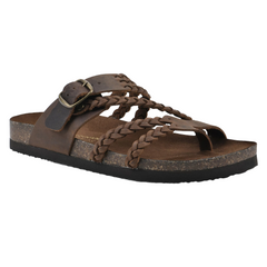 Petrona - Gepolsterte geflochtene Sandalen in Braun