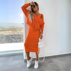 Edith™ | Zweiteiliges Kleiderset in Orange