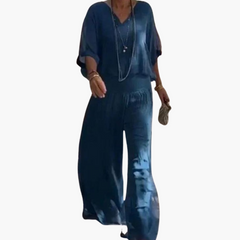 Astrid | Zweiteiliges Boho-Set in Marineblau