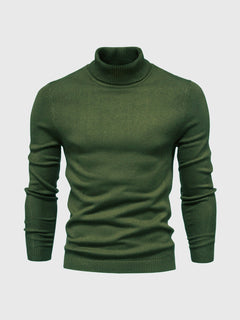 Rollkragen Pullover Herren Baumwolle | Elegant & Bequem in Dunkelgrün