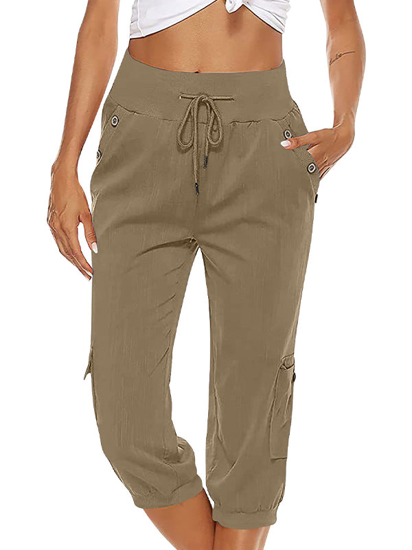 Kordelzug Hose mit Taschen für Damen