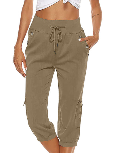 Kordelzug Hose mit Taschen für Damen