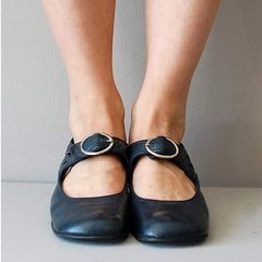 Trinidad® | Vintage Schuhe mit runder Spitze in Marineblau