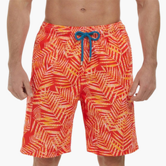 Schnelltrocknende Shorts - Herren Badeshorts mit Stretch in Orange