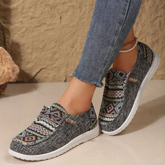 Damen Vintage Geometrische Schuhe in Graphitfarbe