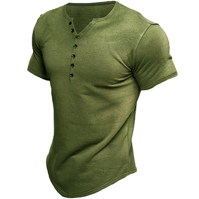 Herren Halbe Knopfleiste T-Shirt | Slim Fit