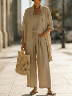 Rilara - dreiteiliges Loungewear-Set in Khaki