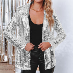 Deitra - Eleganter Blazer-Anzug mit funkelnden Pailletten in Silber