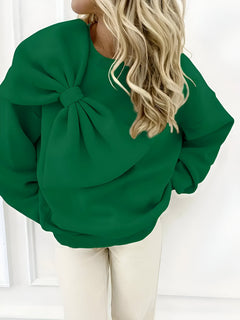 Rike | Elegantes Sweatshirt mit Großem Schleifen-Detail in Grün