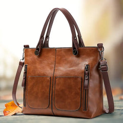 Ilse | Lederschultertasche in Braun