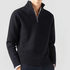 VENHUES - STRICKPULLOVER MIT REISSVERSCHLUSS in Schwarz