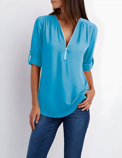 Adorin | Stylische & Vielseitige Bluse in Cyanblau